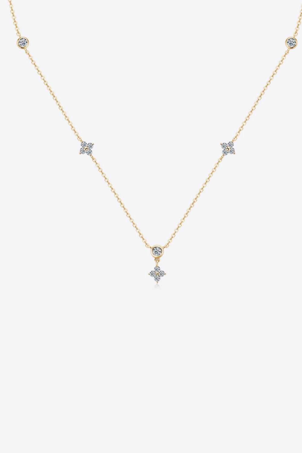 Moissanite Star Flower Sterling Silver Necklace