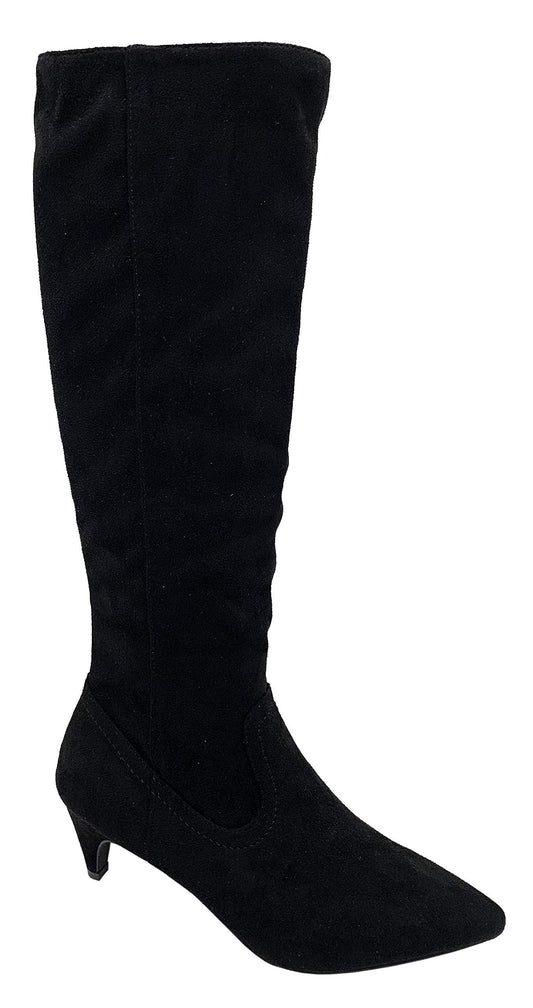 Fashion Kitten Heel Pointed Toe Knee High Boots