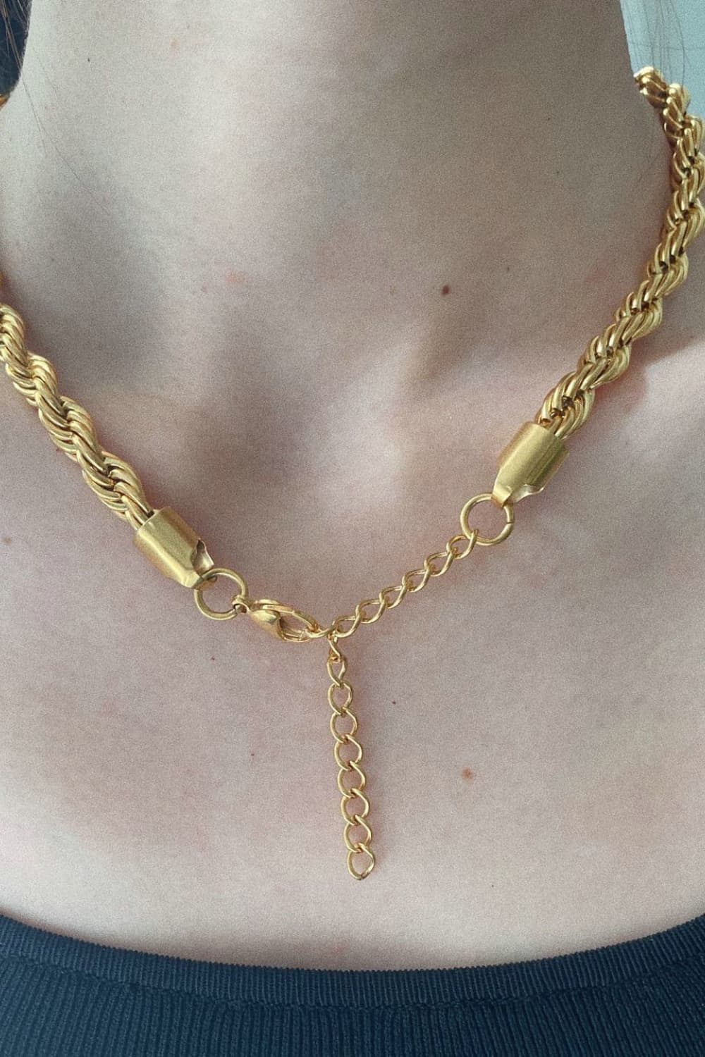 Gold-Plated Braided Twist chain Necklace