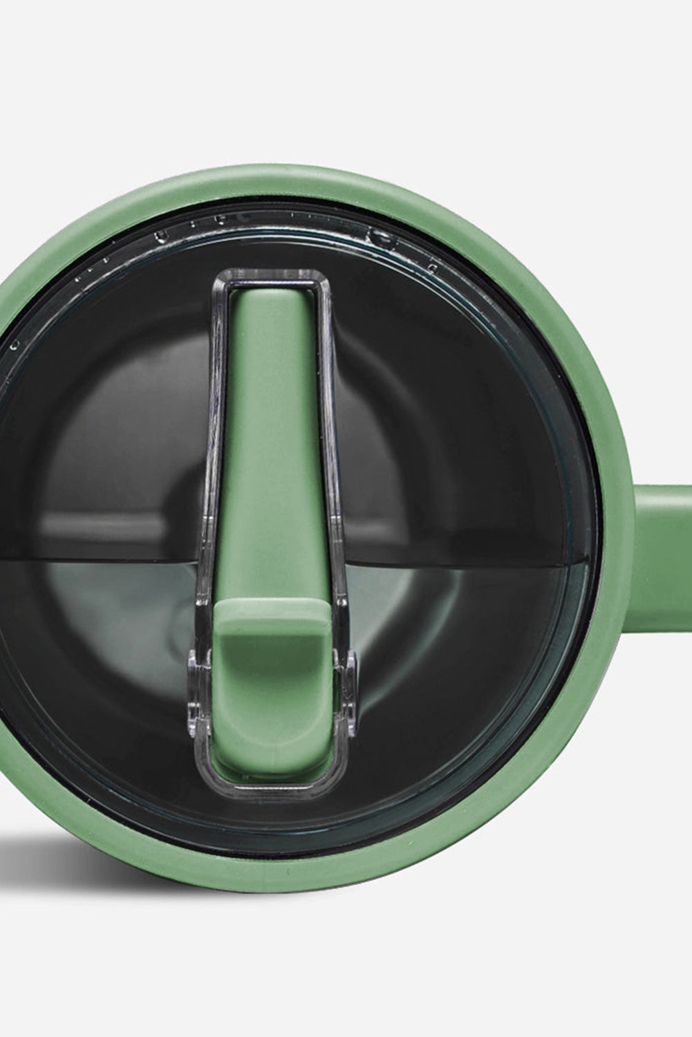 Dark Green Frosted Stainless Handle Large Vacuum Cup with Straw 40oz