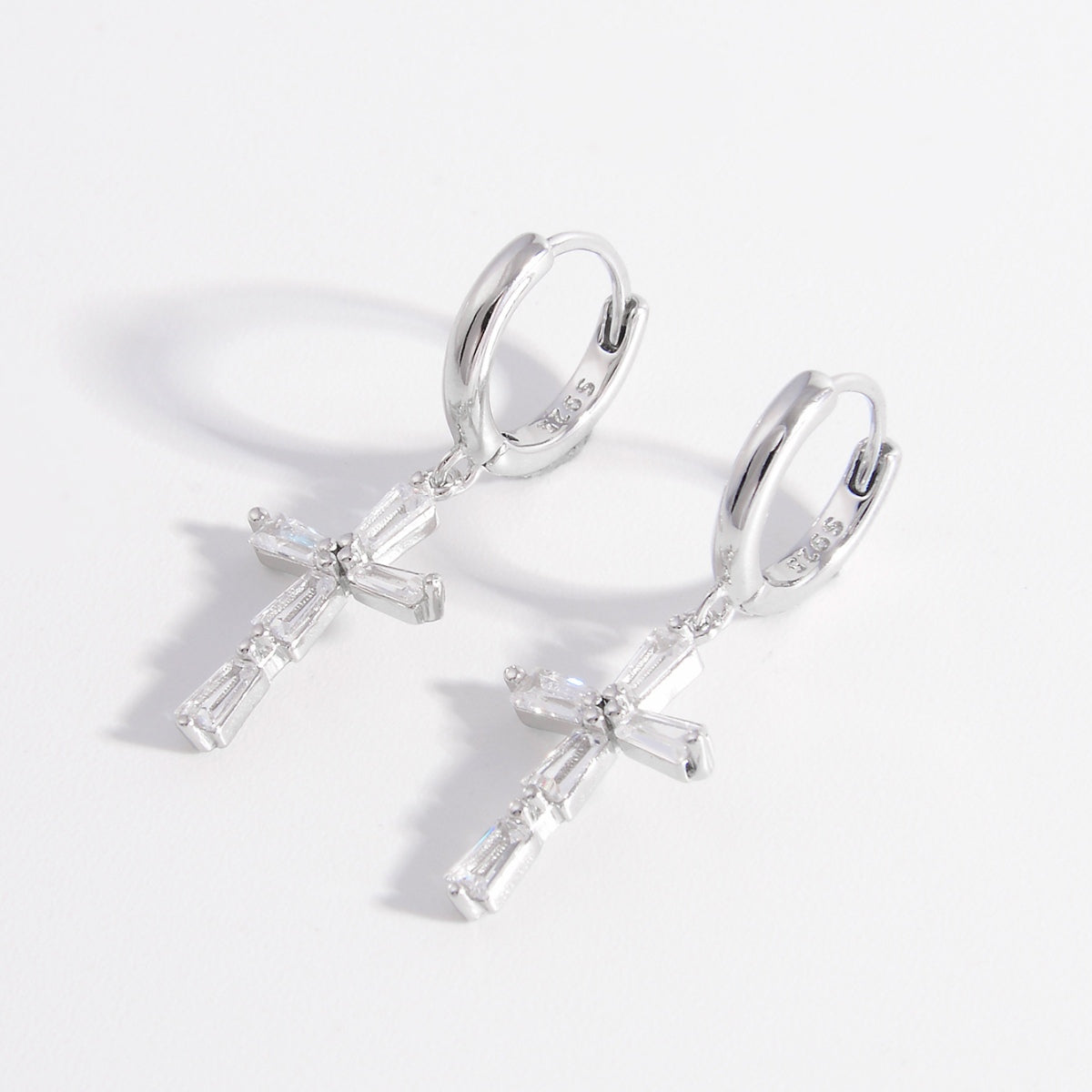 Drop Cross Earrings