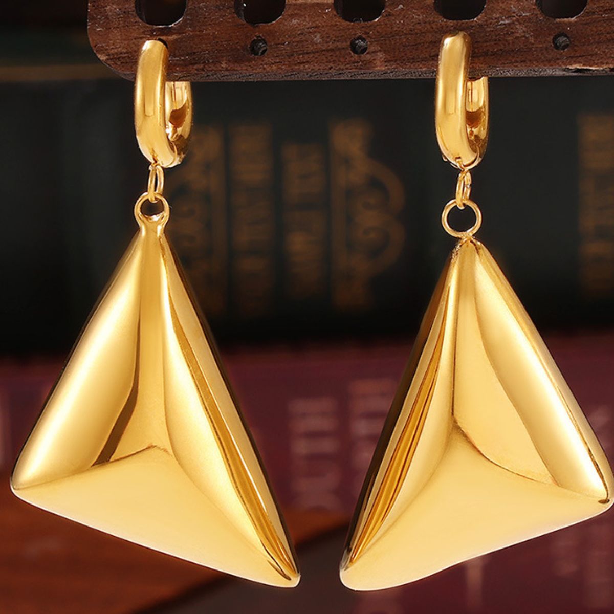 Stainless Steel Triangle Earrings