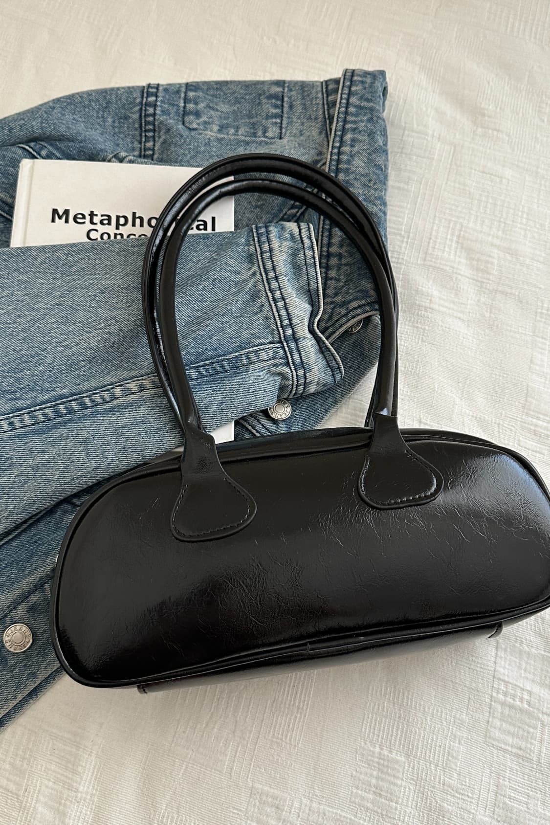 Leather Round Shoulder Bag