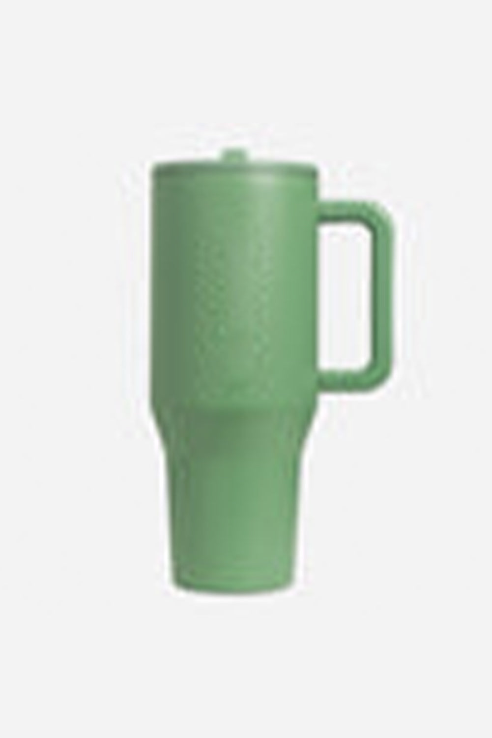 Dark Green Frosted Stainless Handle Large Vacuum Cup with Straw 40oz