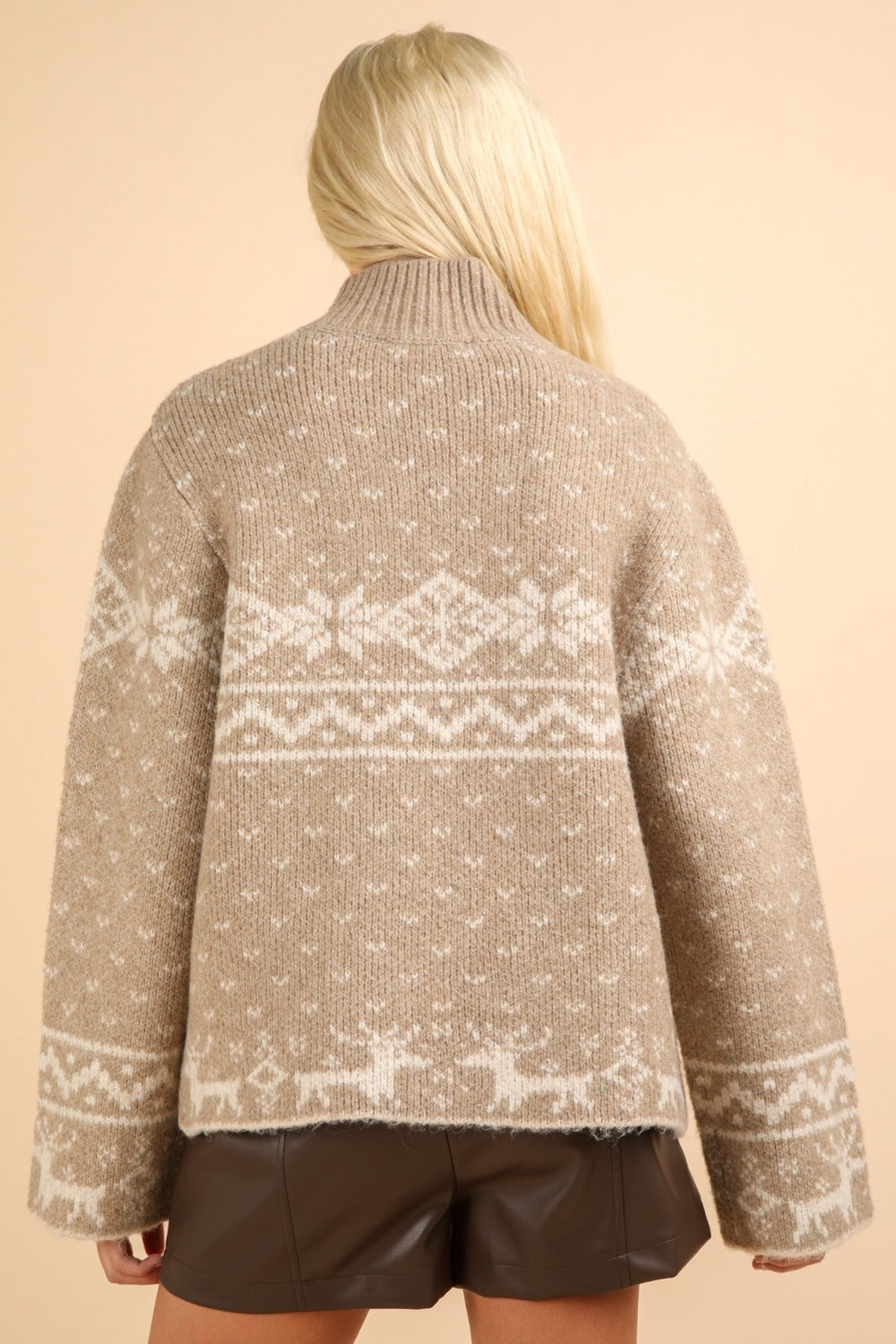 Holiday Element Mock Neck Long Sleeve Sweater