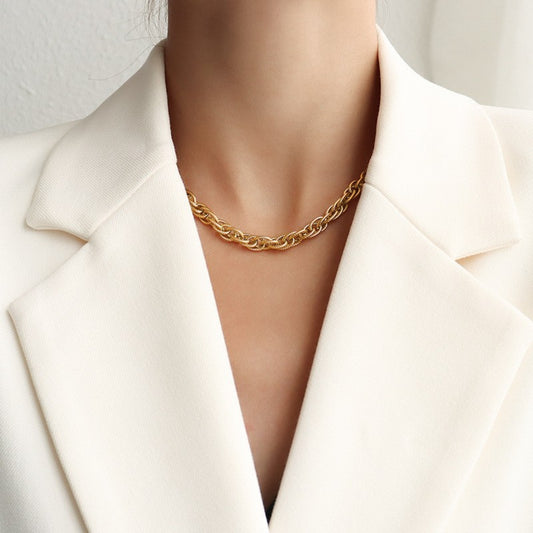 Gold-plated Titanium Steel Chain Necklace