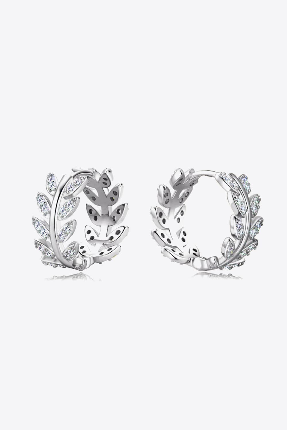 Leaf Moissanite Sterling Silver Earrings