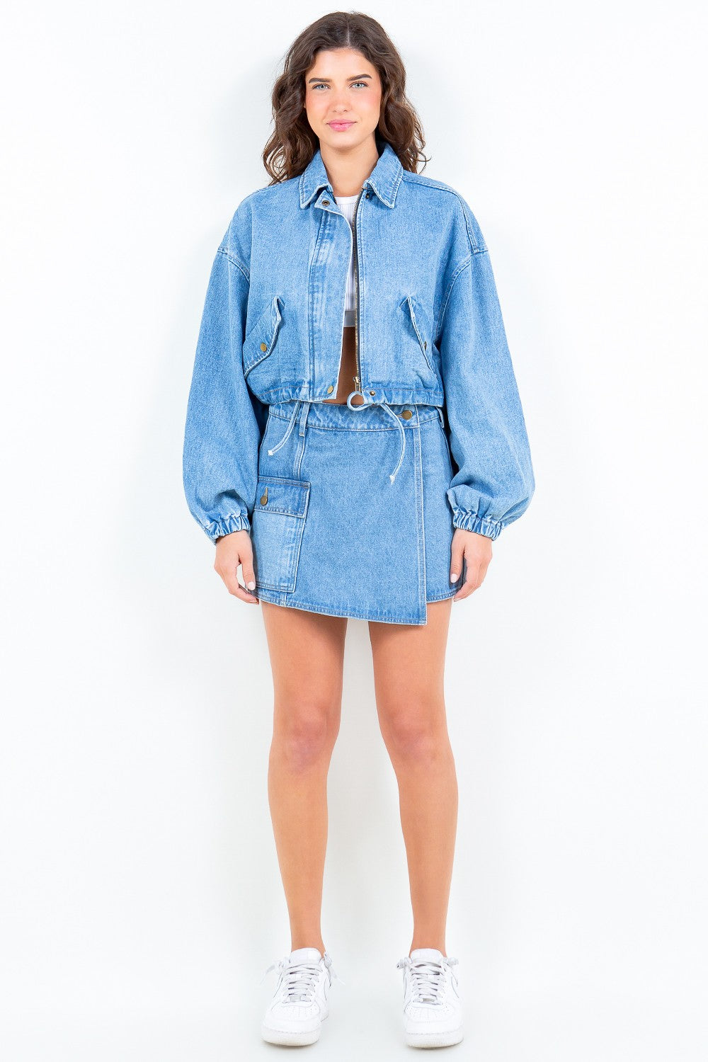 Cargo Pocket Mini Denim Skort