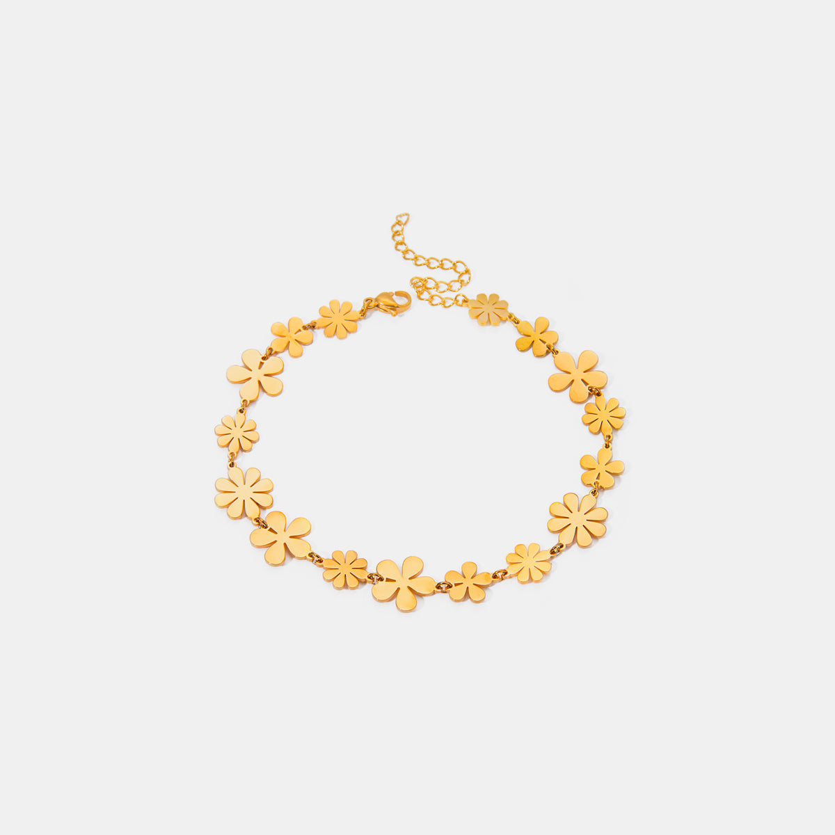 Matching Gold-Plated Flower Bracelet