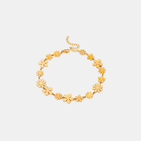 Matching Gold-Plated Flower Bracelet