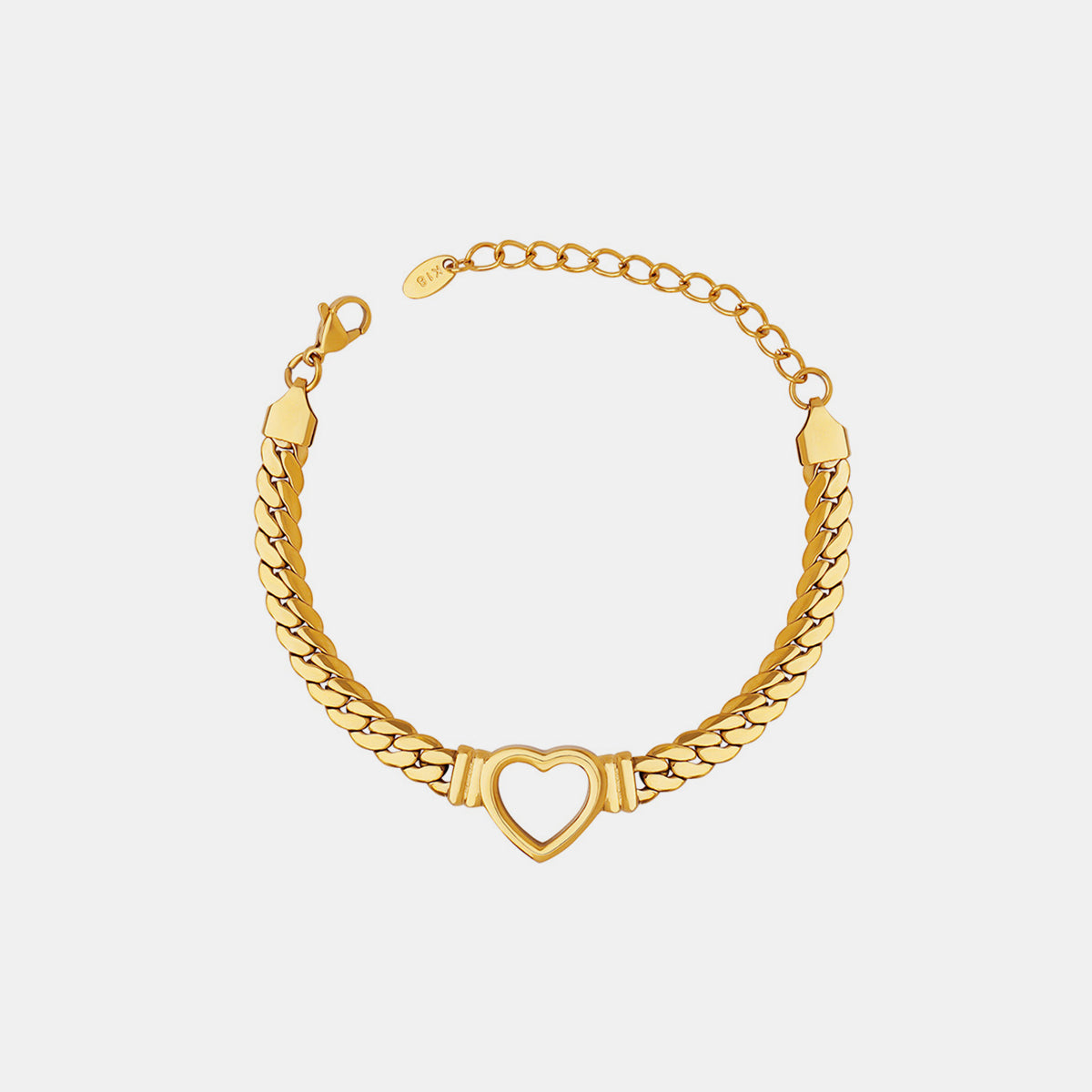 Gold-plated Titanium Steel Cutout Heart Bracelet