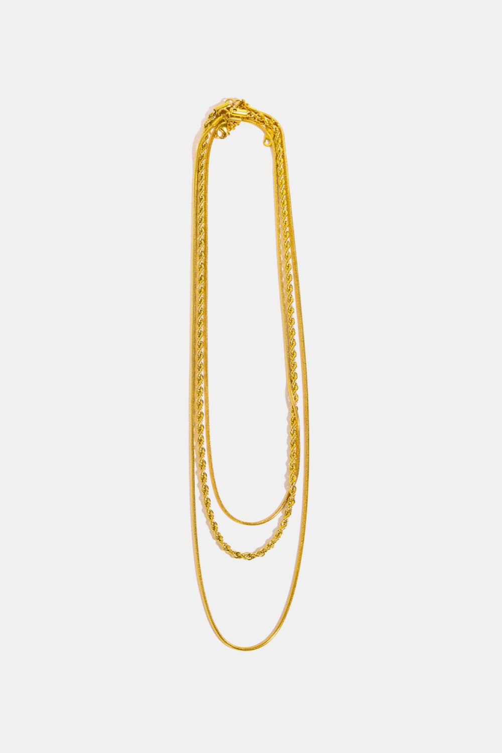 Gold-Plated Stainless Steel Triple Layer Necklace