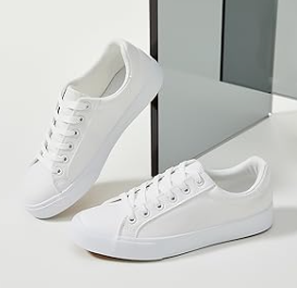 White Tennis Shoes PU Leather Sneakers Casual Walking Shoes