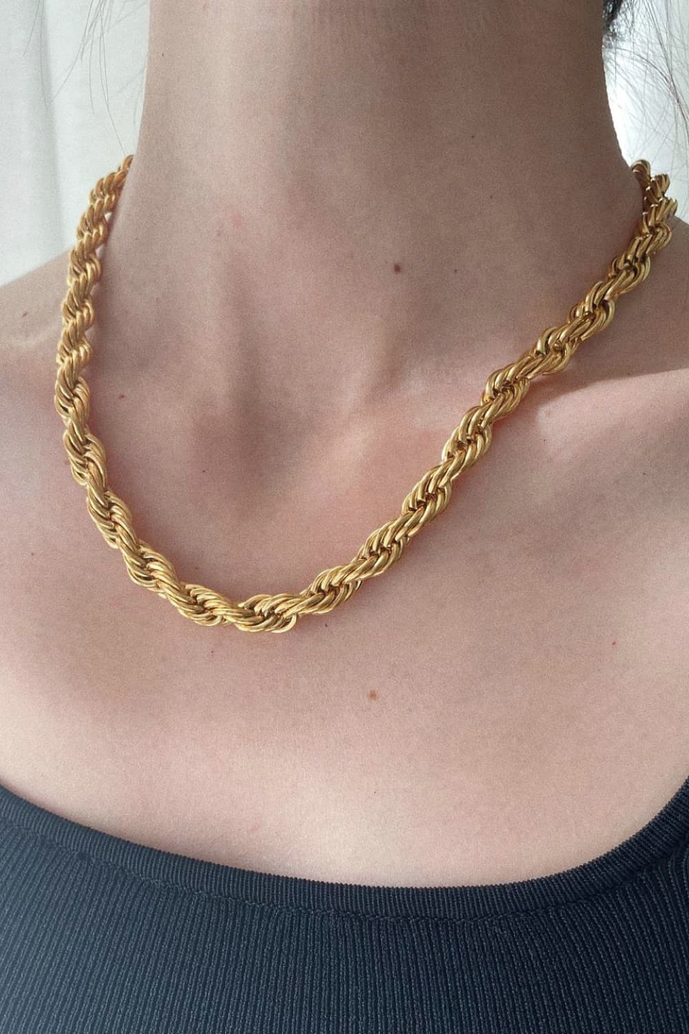 Gold-Plated Braided Twist chain Necklace