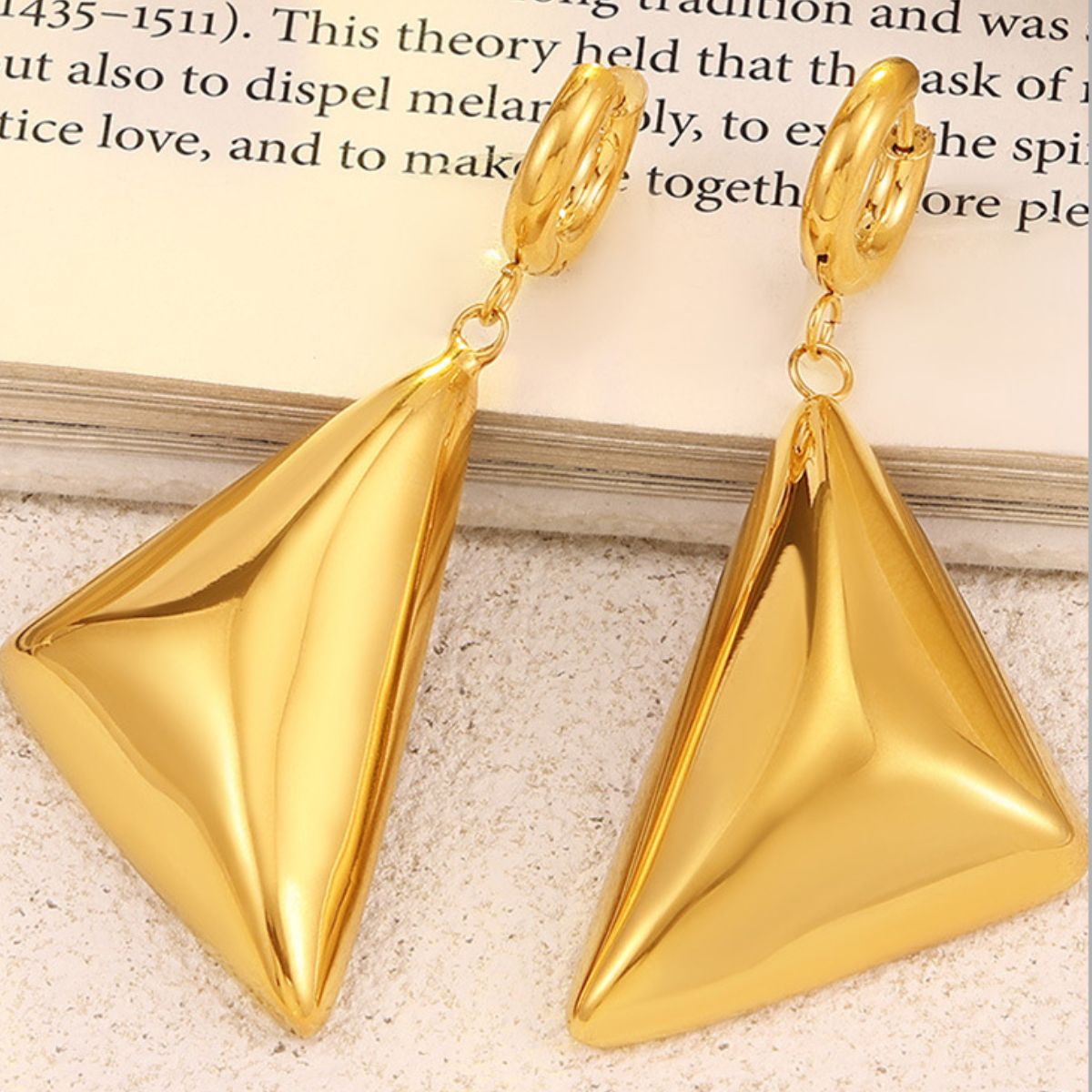 Stainless Steel Triangle Earrings