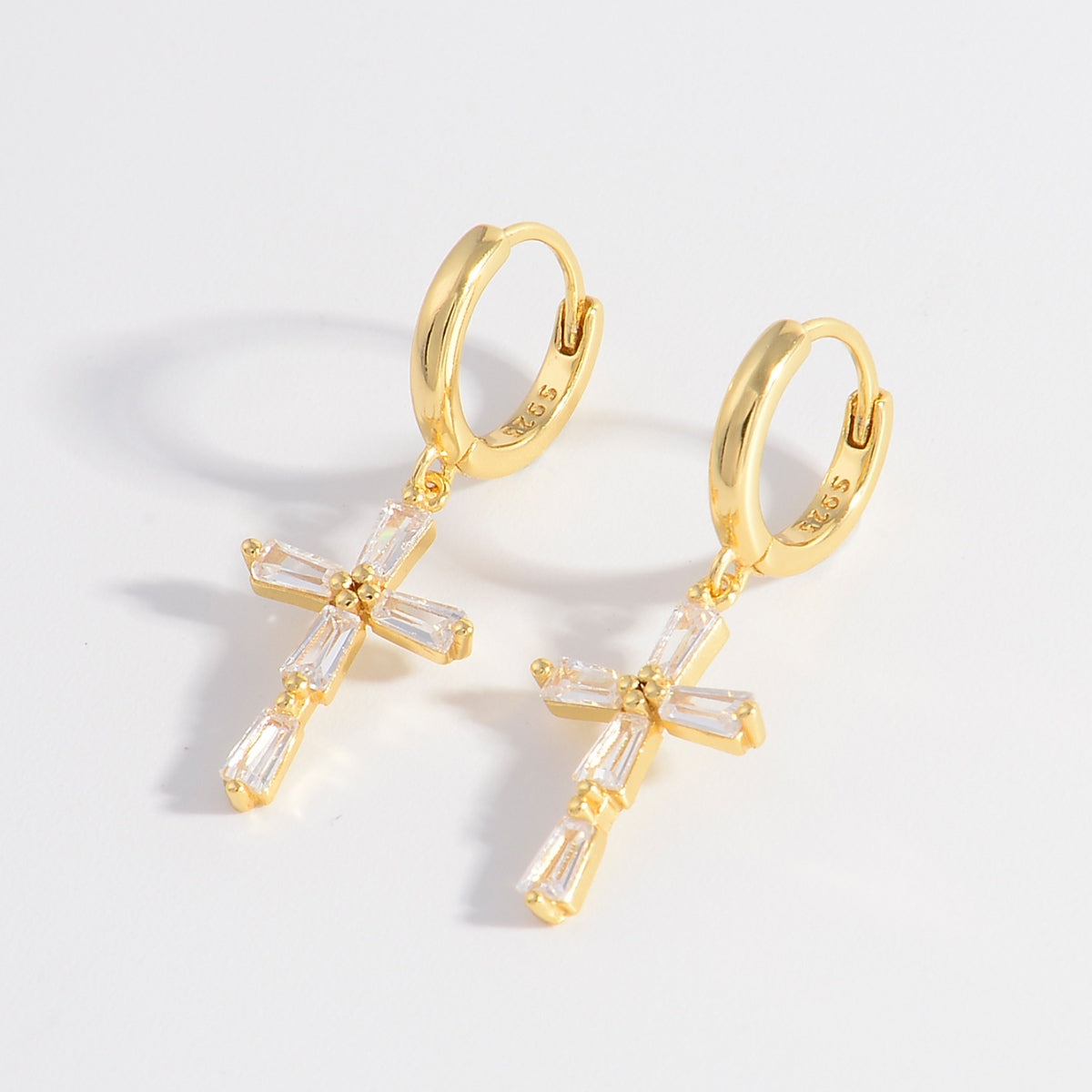 Drop Cross Earrings