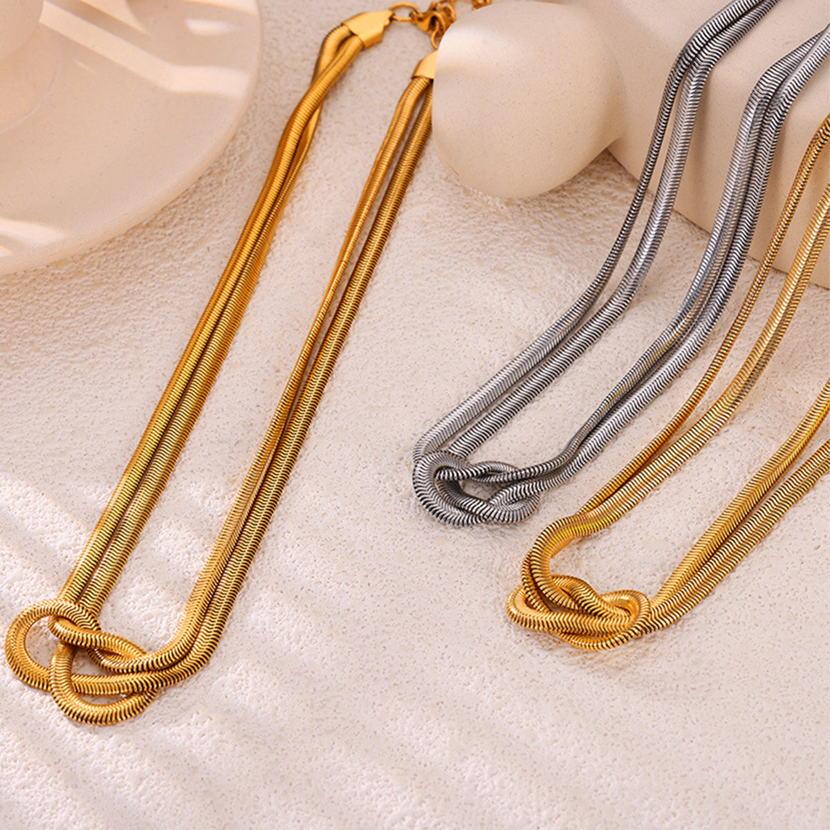 Gold-plated Titanium Steel Knot Necklace