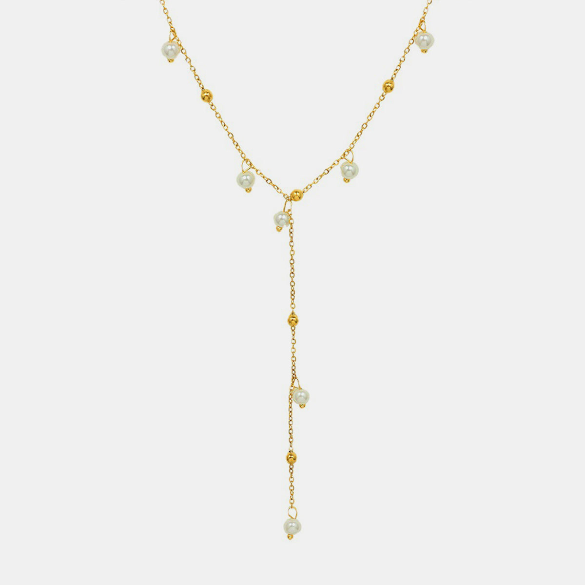 Gold-Plated Pearl Drop Necklace