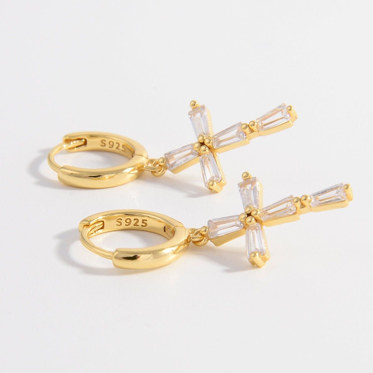 Drop Cross Earrings