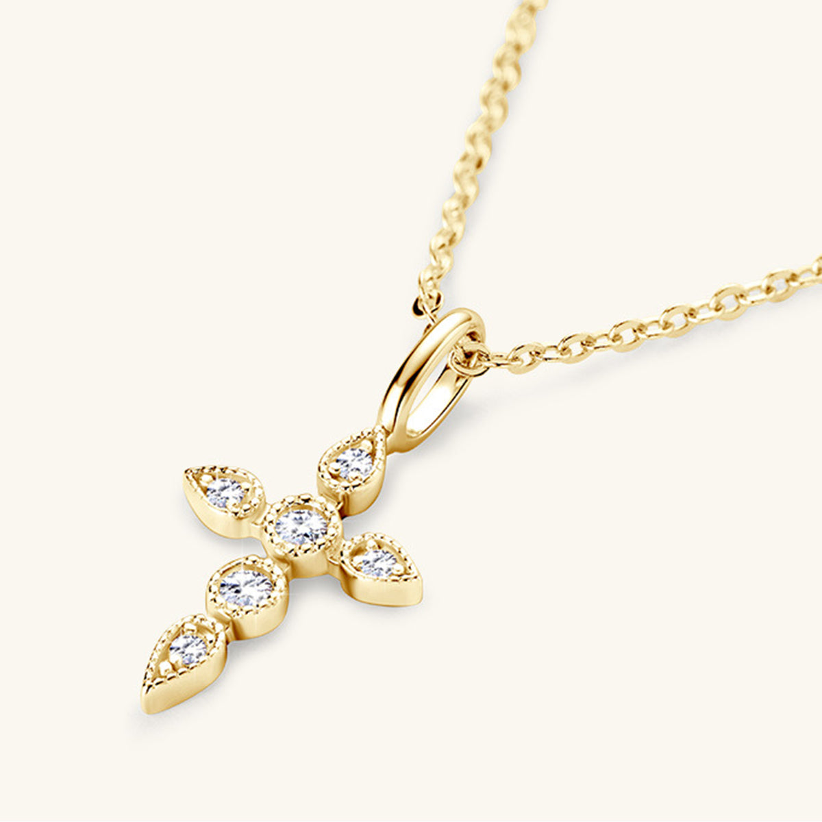 Sterling Silver Moissanite Cross Pendant Necklace