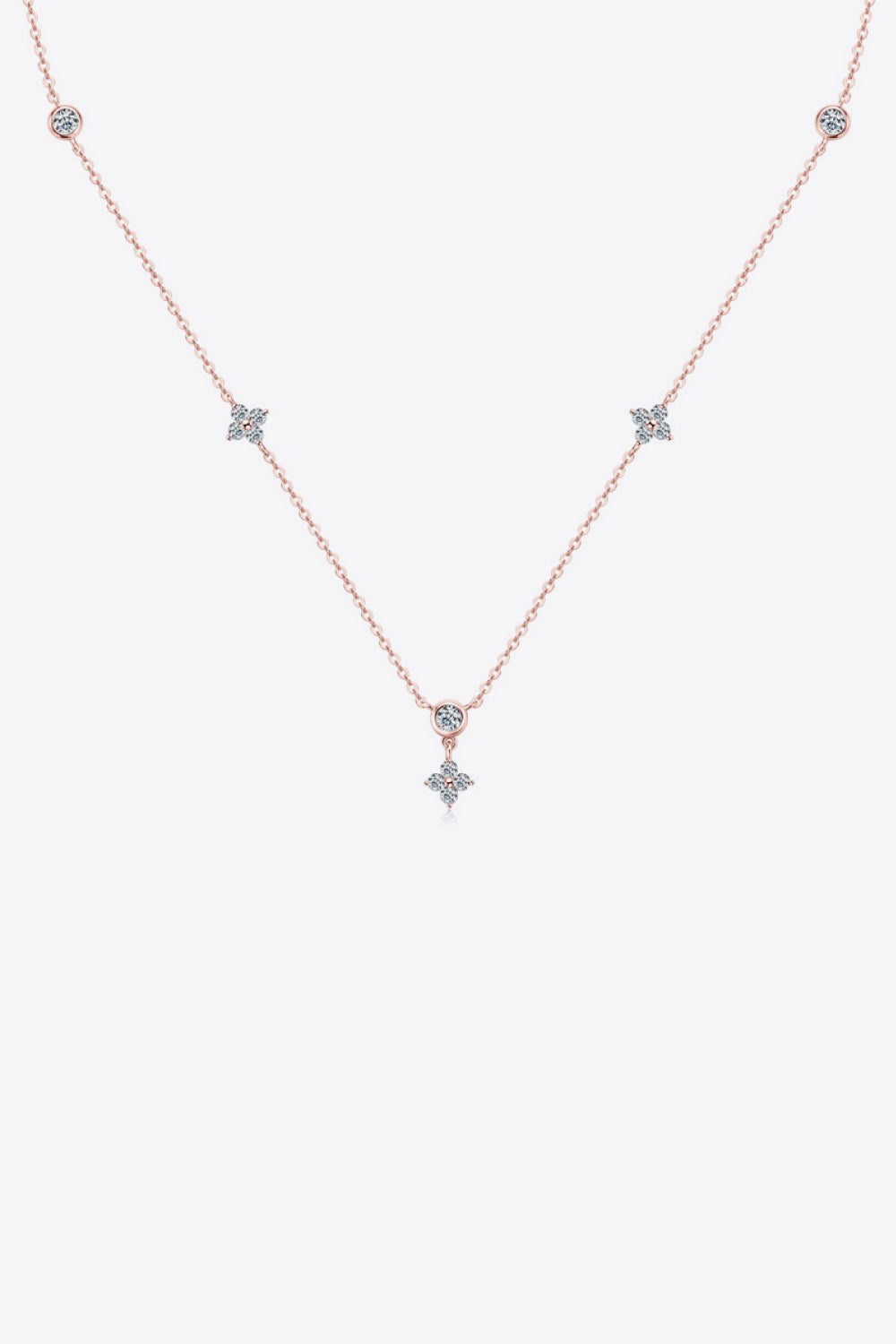 Moissanite Star Flower Sterling Silver Necklace