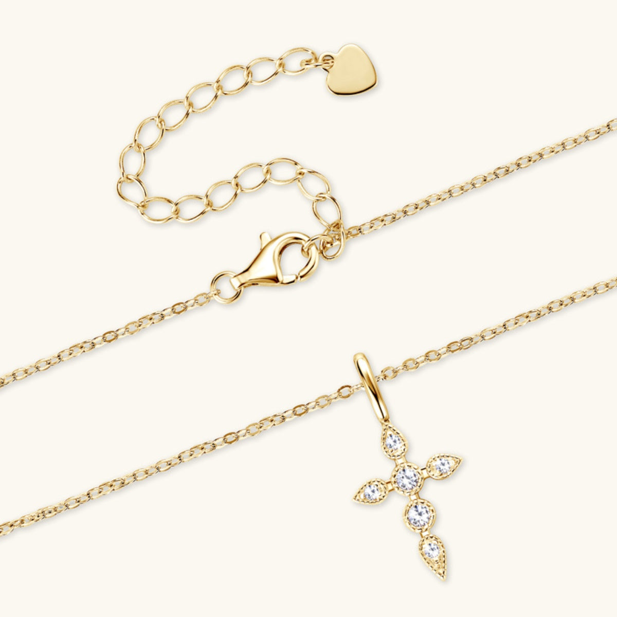 Sterling Silver Moissanite Cross Pendant Necklace