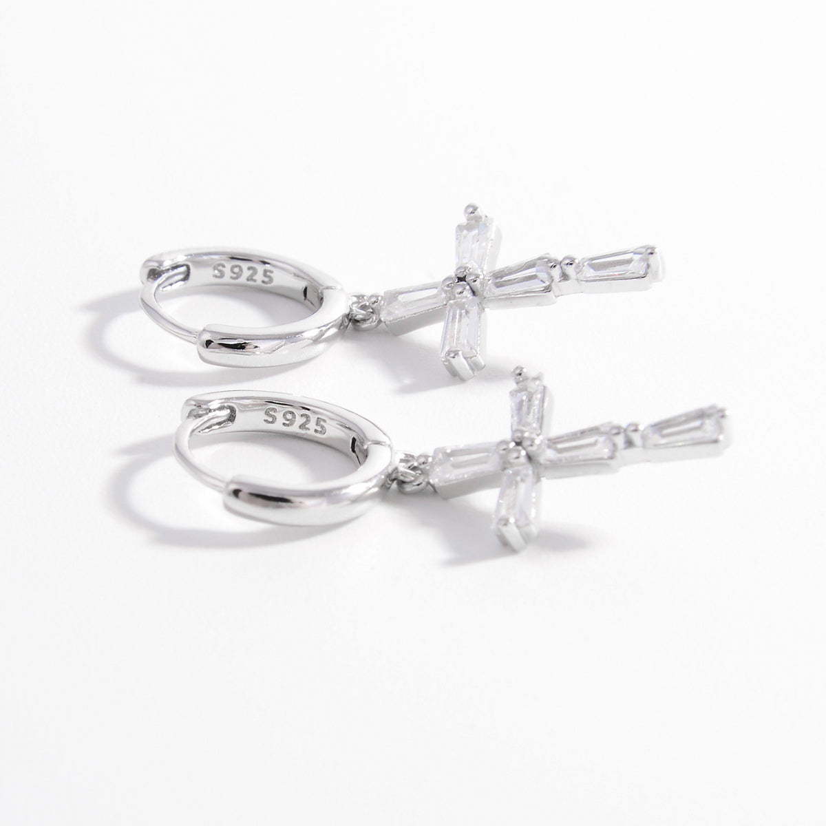 Drop Cross Earrings